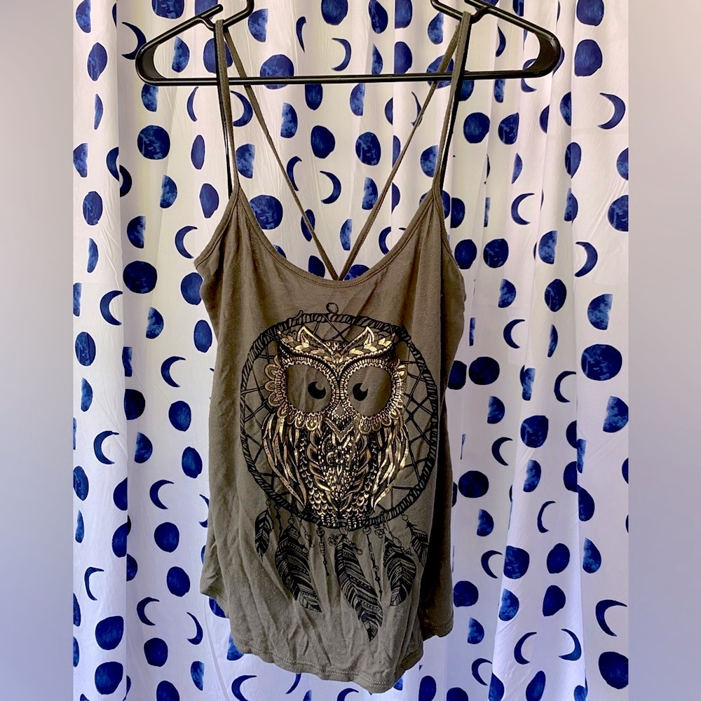 Comfy Metallic Owl Cami